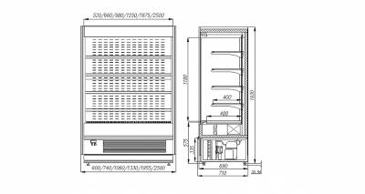 Холодильная витрина Полюс FC20-07 VM 0,6-2 0430 (Carboma Cube 1930/710 ВХСп-0,6 INOX)